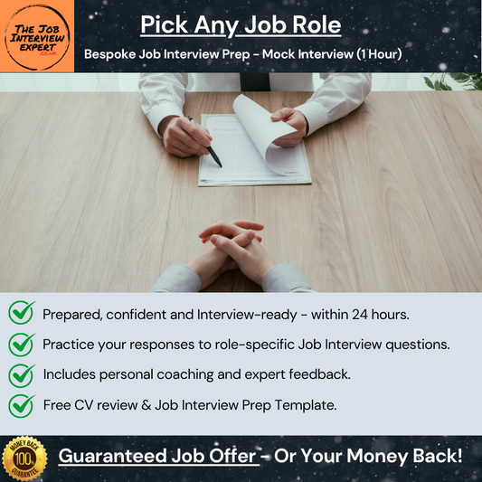 1-Hour Bespoke Mock Interview (Any Job Role!) | Fast, Customised Interview Coaching + Free CV Review